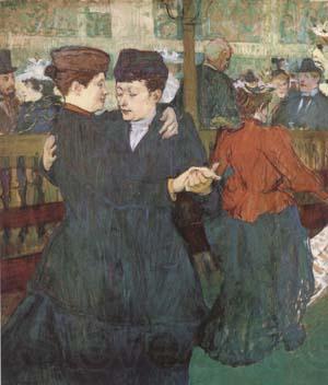 Henri de toulouse-lautrec Two Women Dancing at the Moulin Rouge (mk09) Norge oil painting art